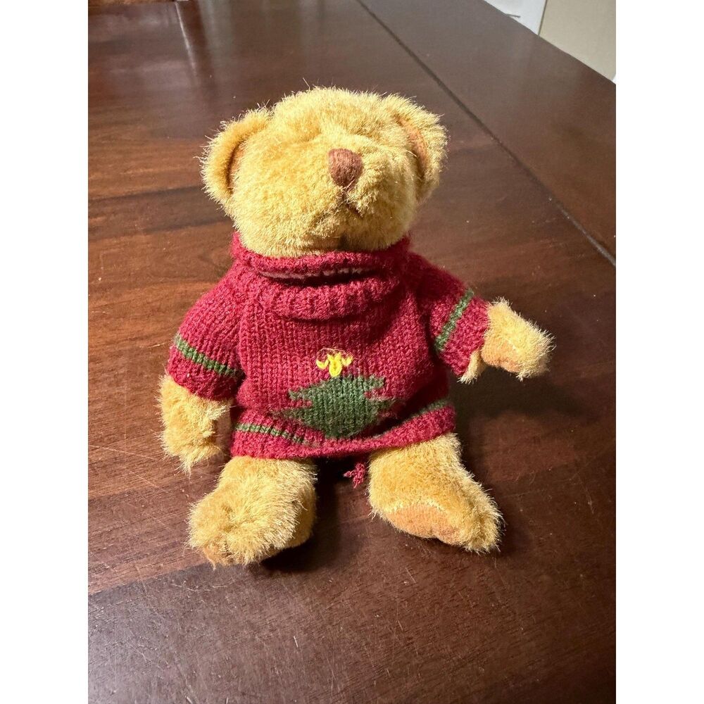 Russ Berrie Bears From The Past Mini Jointed Teddy In Sweater Plush